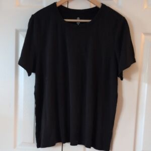Lands' End women's thick cotton Black Short Sleeve Tee XXL
